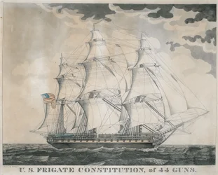 U.S. Frigate Constitution, of 44 Guns, engraved by Abel Bowen